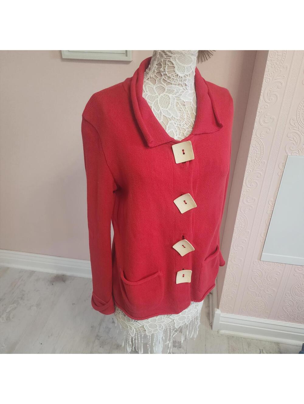 Willow Red Oversized Button Cardigan Sweater Jacket Women’s Medium